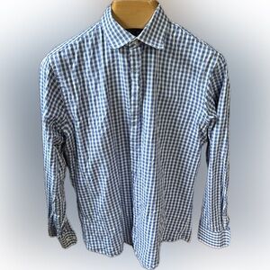 Dress Shirt Brand. Blue Checkered Men's Shirt